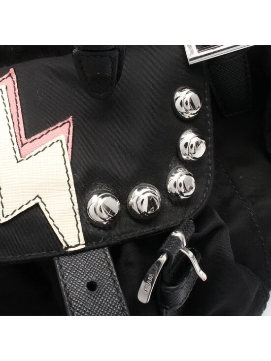 Prada Backpack Tessuto Robot Noir Pink Nylon Leather main image 5